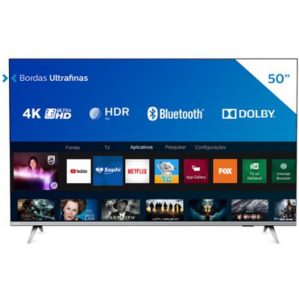 Smart Tv Led 50" Philips 50pug6654/78 Ultra Hd 4k Design Sem Bordas W